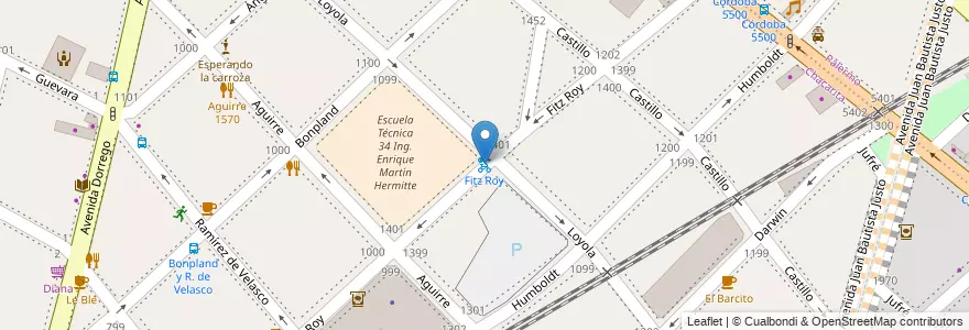 Mapa de ubicacion de Fitz Roy, Chacarita en Arjantin, Ciudad Autónoma De Buenos Aires, Buenos Aires, Comuna 15.
