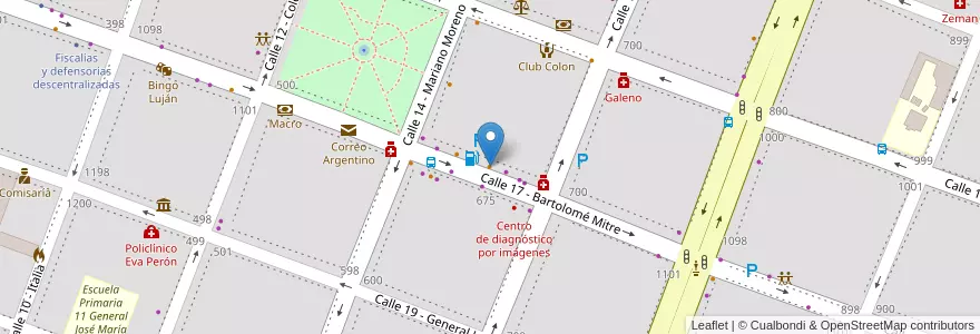 Mapa de ubicacion de Flama en 阿根廷, 布宜诺斯艾利斯省, Partido De Luján.