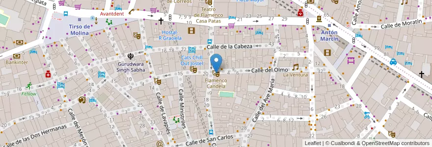 Mapa de ubicacion de Flamenco Candela en Spain, Community Of Madrid, Community Of Madrid, Área Metropolitana De Madrid Y Corredor Del Henares, Madrid.