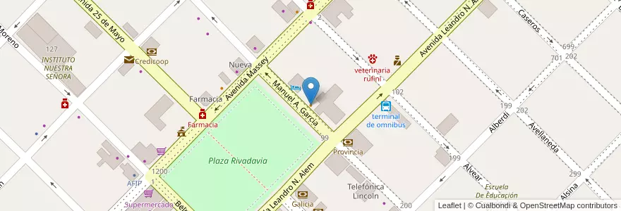 Mapa de ubicacion de Flamenco restaurant en 阿根廷, 布宜诺斯艾利斯省, Partido De Lincoln.