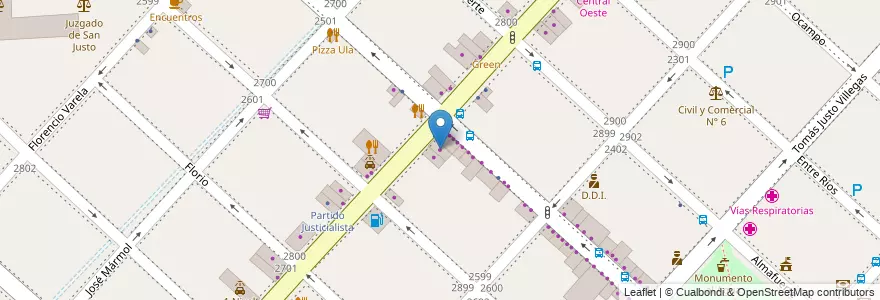 Mapa de ubicacion de Flecha Bus en Argentinië, Buenos Aires, Partido De La Matanza, San Justo.