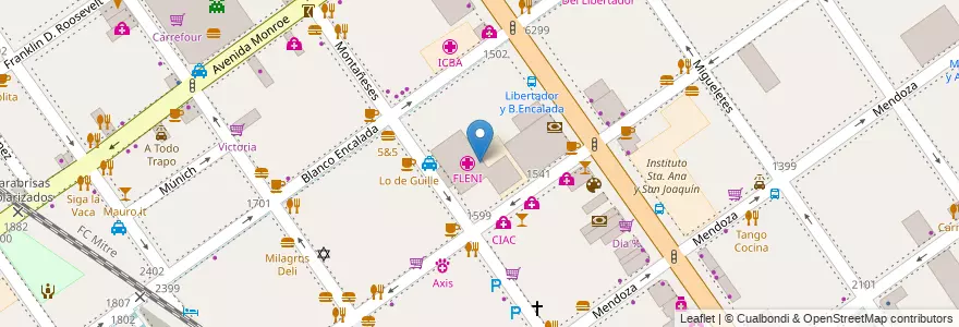 Mapa de ubicacion de FLENI, Belgrano en Argentinien, Ciudad Autónoma De Buenos Aires, Buenos Aires, Comuna 13.