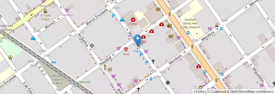 Mapa de ubicacion de Fleni en アルゼンチン, Ciudad Autónoma De Buenos Aires, ブエノスアイレス, Comuna 13.