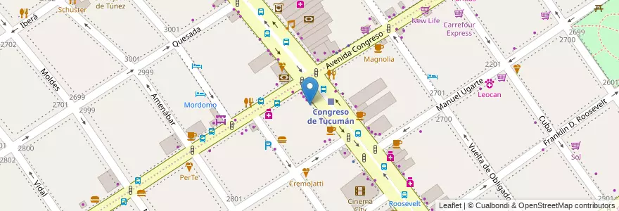 Mapa de ubicacion de Flo Marie Patisserie, Belgrano en Argentine, Ciudad Autónoma De Buenos Aires, Buenos Aires, Comuna 13.