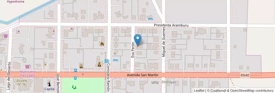 Mapa de ubicacion de Flopy en Arjantin, Santa Cruz, Şili, Comisión De Fomento De Tres Lagos, Lago Argentino, Tres Lagos.
