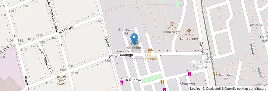 Mapa de ubicacion de Flor de Ceibo, Barracas en アルゼンチン, Ciudad Autónoma De Buenos Aires, Comuna 4, ブエノスアイレス.