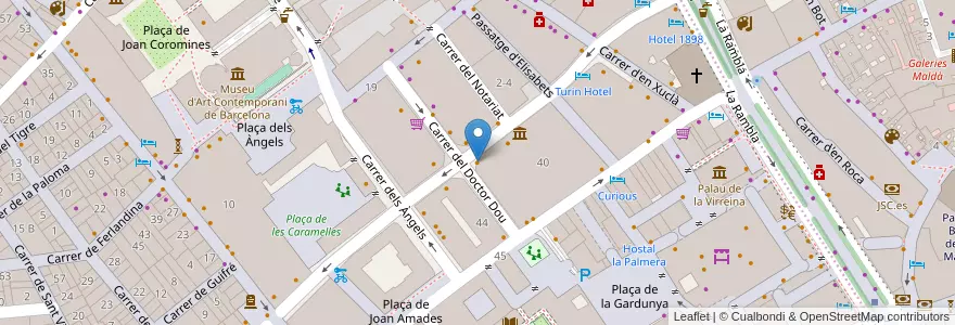 Mapa de ubicacion de Flor de Maig en España, Catalunya, Barcelona, Barcelonès, Barcelona.