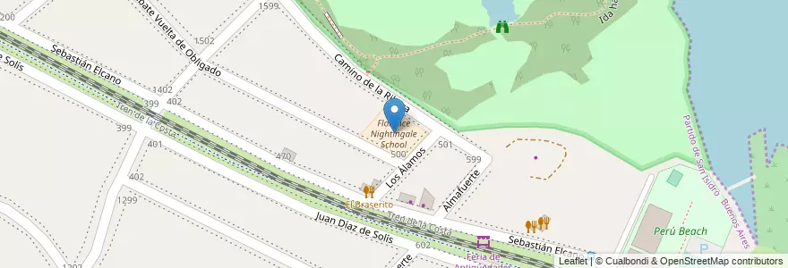 Mapa de ubicacion de Florence Nightingale School en آرژانتین, استان بوئنوس آیرس, Partido De San Isidro, Acassuso.