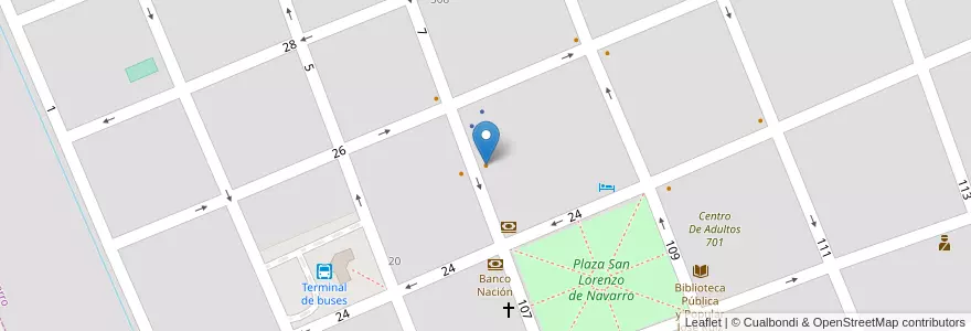 Mapa de ubicacion de Florencia en アルゼンチン, ブエノスアイレス州, Partido De Navarro, Navarro.
