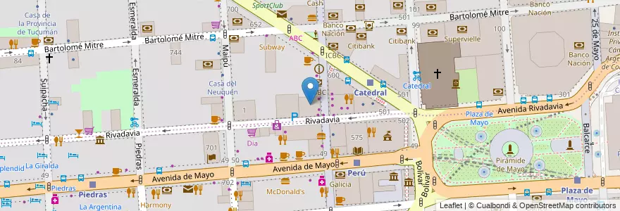 Mapa de ubicacion de Florida 2, San Nicolas en Arjantin, Ciudad Autónoma De Buenos Aires, Comuna 1, Buenos Aires.