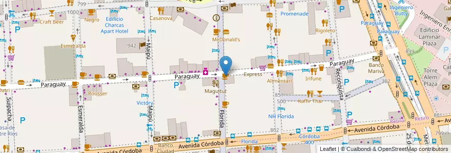 Mapa de ubicacion de Florida Garden, Retiro en Argentine, Ciudad Autónoma De Buenos Aires, Comuna 1, Buenos Aires.