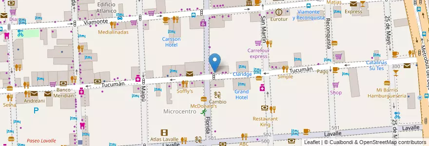 Mapa de ubicacion de Florida, San Nicolas en Argentina, Autonomous City Of Buenos Aires, Comuna 1, Autonomous City Of Buenos Aires.