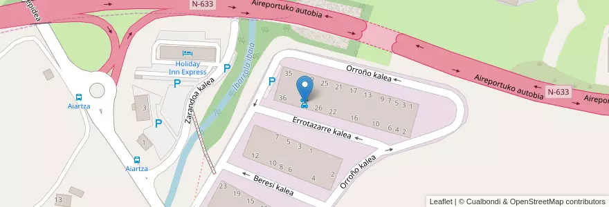 Mapa de ubicacion de Fly Park Bilbao en 西班牙, 巴斯克, 比斯开, Bilboaldea, Derio.