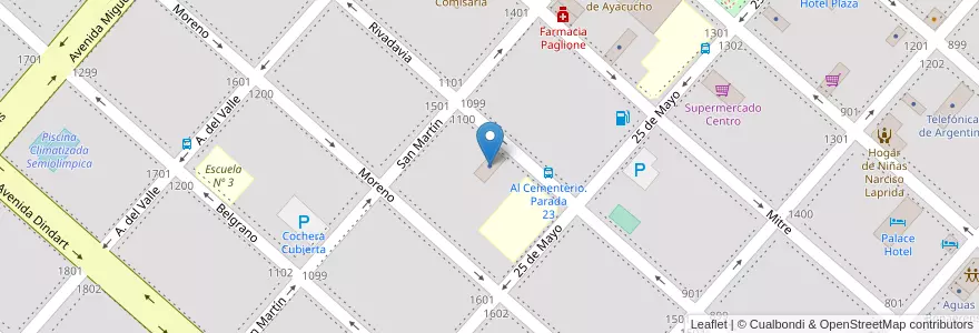 Mapa de ubicacion de FM 95.3 en Argentina, Provincia Di Buenos Aires, Partido De Ayacucho, Ayacucho.