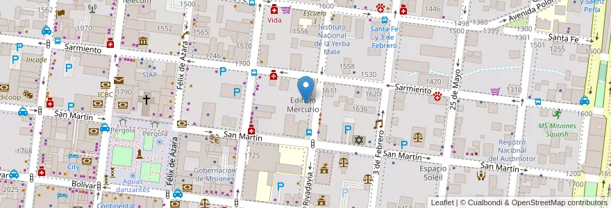 Mapa de ubicacion de FM Street 101.5 LRH 373 en 阿根廷, Misiones, Departamento Capital, Municipio De Posadas, Posadas.