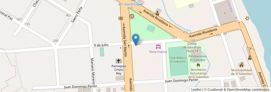 Mapa de ubicacion de FM Suceso 99.5 en Arjantin, Misiones, Departamento Guaraní, Municipio De El Soberbio, El Soberbio.