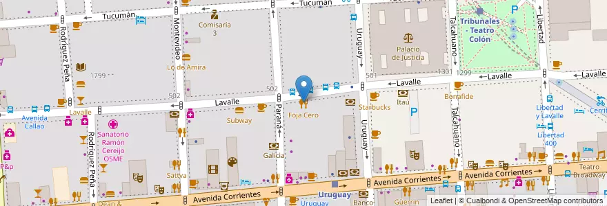 Mapa de ubicacion de Foja Cero, San Nicolas en Argentina, Ciudad Autónoma De Buenos Aires, Comuna 1, Buenos Aires.