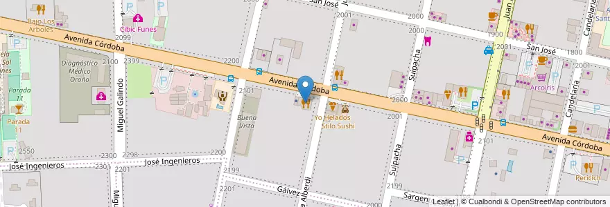 Mapa de ubicacion de Folk Restobar en Argentine, Santa Fe, Departamento Rosario, Municipio De Funes, Funes.