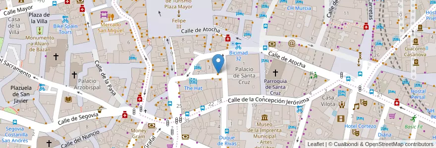Mapa de ubicacion de Fonda La Lechuga en 스페인, Comunidad De Madrid, Comunidad De Madrid, Área Metropolitana De Madrid Y Corredor Del Henares, 마드리드.