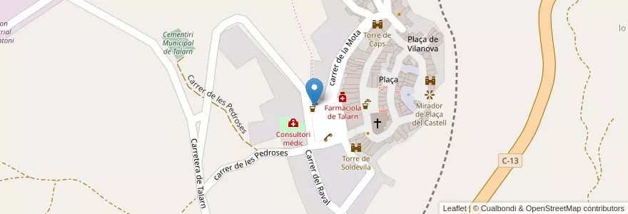 Mapa de ubicacion de Font Anna Maria Janer en España, Catalunya, Lleida, Pallars Jussà, Talarn.