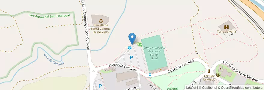 Mapa de ubicacion de Font Aparcament Can Julià en اسپانیا, Catalunya, Barcelona, Baix Llobregat, Santa Coloma De Cervelló.