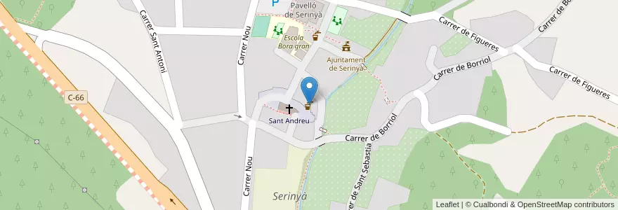 Mapa de ubicacion de Font de la Plaça de la Bomba en Испания, Каталония, Жирона, Pla De L'Estany, Serinyà.
