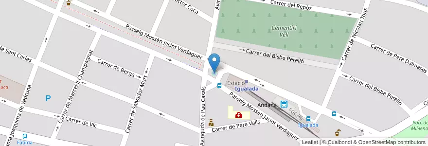 Mapa de ubicacion de Font de l'Estació en Spanje, Catalonië, Barcelona, Anoia, Igualada.