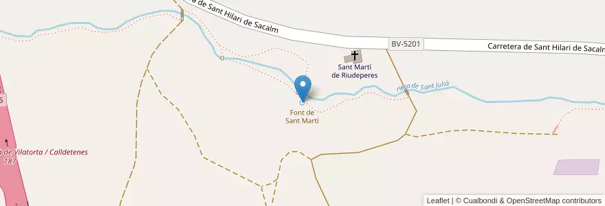 Mapa de ubicacion de Font de Sant Martí en Spanje, Catalonië, Barcelona, Osona.