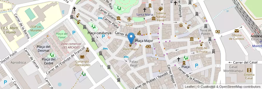 Mapa de ubicacion de Font Major en Espagne, Catalogne, Tarragone, Conche De Barbéra, Montblanc.
