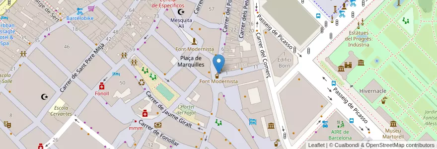 Mapa de ubicacion de Font Modernista en Sepanyol, Catalunya, Barcelona, Barcelonès, Barcelona.