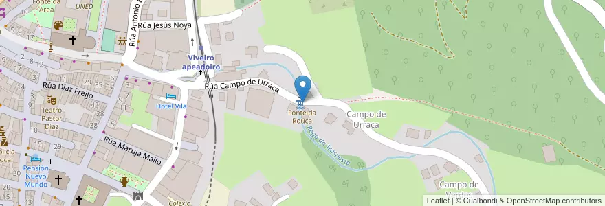 Mapa de ubicacion de Fonte da Rouca en スペイン, ガリシア州, Lugo, A Mariña Occidental, Viveiro.