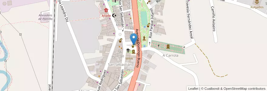 Mapa de ubicacion de Fonte do Campo da Feira en Spanien, Galicien, Pontevedra, Vigo, O Porriño.