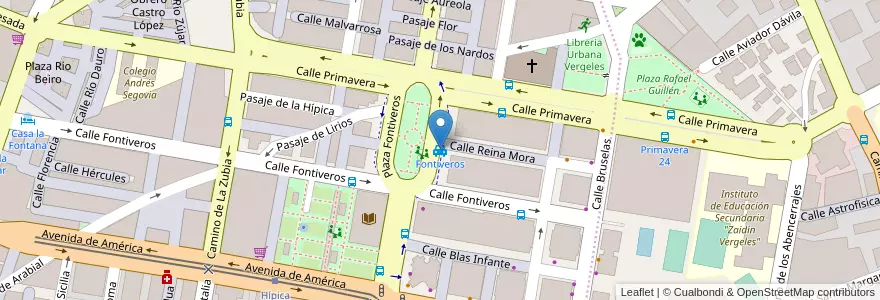 Mapa de ubicacion de Fontiveros en Испания, Андалусия, Гранада, Comarca De La Vega De Granada, Granada.