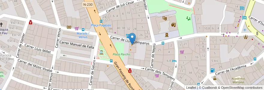 Mapa de ubicacion de Foos Bar en España, Catalunya, Lleida, Segrià, Lleida.