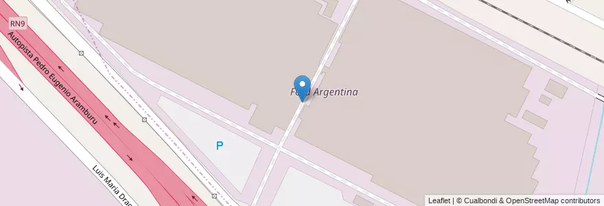 Mapa de ubicacion de Ford Argentina en 阿根廷, 布宜诺斯艾利斯省.