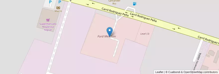 Mapa de ubicacion de Ford Meschini en Arjantin, Şili, Mendoza, Departamento Godoy Cruz, Godoy Cruz, Distrito San Francisco Del Monte.