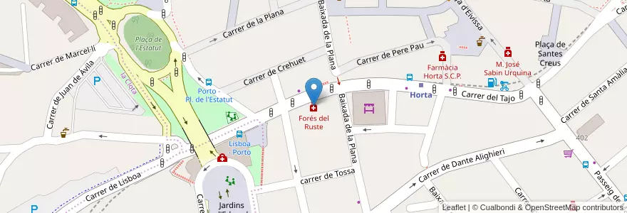 Mapa de ubicacion de Forés del Ruste en اسپانیا, Catalunya, Barcelona, Barcelonès, Barcelona.