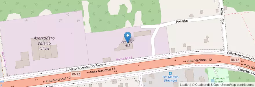 Mapa de ubicacion de Forestal AM en 阿根廷, Misiones, Departamento Capital, Municipio De Garupá.