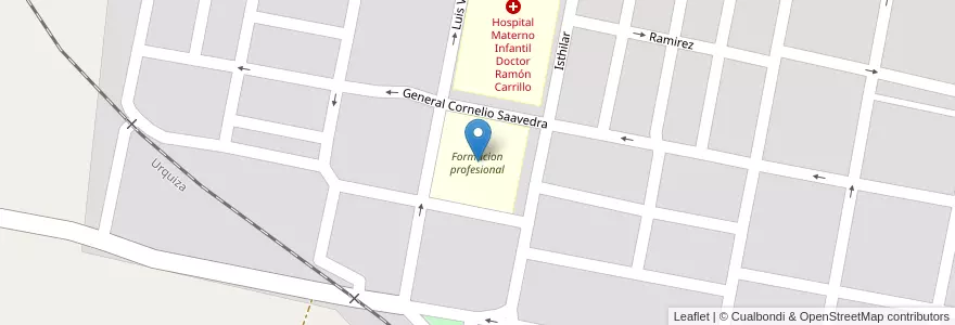 Mapa de ubicacion de Formacion profesional en 아르헨티나, 엔트레리오스주, Departamento Concordia, Distrito Suburbios, Concordia, Concordia.