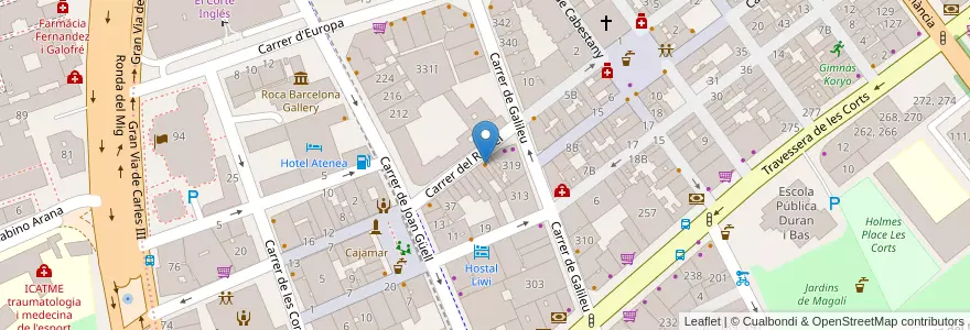 Mapa de ubicacion de Forn de pa Caballol en Испания, Каталония, Барселона, Барселонес, Барселона.