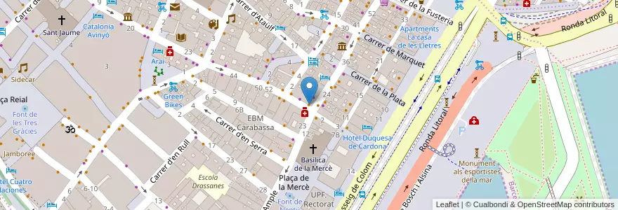 Mapa de ubicacion de Forneria Tiana en Spagna, Catalunya, Barcelona, Barcelonès, Barcelona.