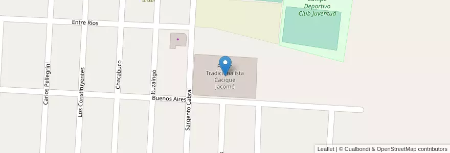 Mapa de ubicacion de Fortín Tradicionalista Cacique Jacomé en アルゼンチン, サンタフェ州, Departamento La Capital, Municipio De Laguna Paiva.