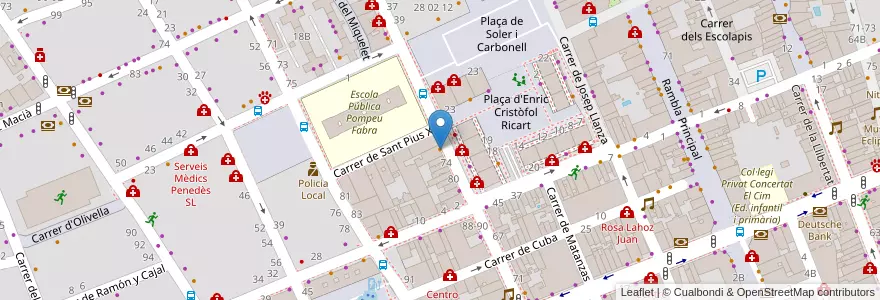 Mapa de ubicacion de Fortuna en Spagna, Catalunya, Barcelona, Garraf, Vilanova I La Geltrú.
