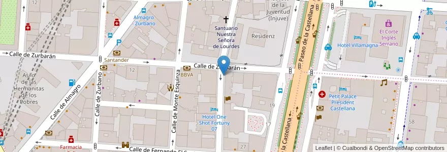 Mapa de ubicacion de FORTUNY, CALLE, DE,13 en スペイン, マドリード州, Comunidad De Madrid, Área Metropolitana De Madrid Y Corredor Del Henares, Madrid.