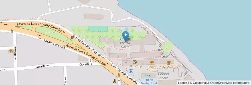 Mapa de ubicacion de Forum Puerto Norte en 아르헨티나, Santa Fe, Departamento Rosario, Municipio De Rosario, 로사리오.