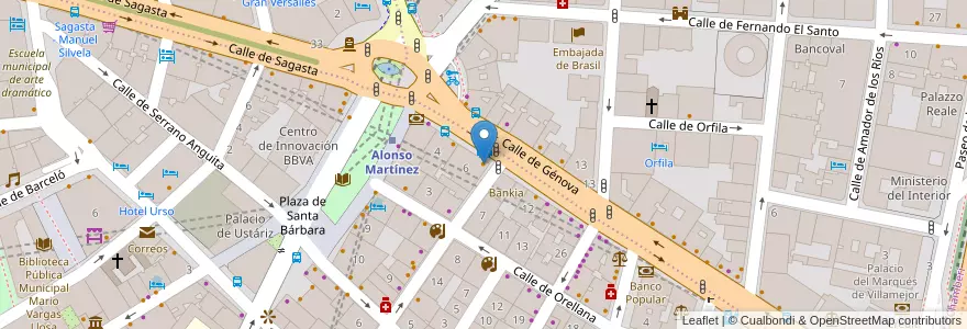 Mapa de ubicacion de Foster's Hollywood en إسبانيا, منطقة مدريد, منطقة مدريد, Área Metropolitana De Madrid Y Corredor Del Henares, مدريد.