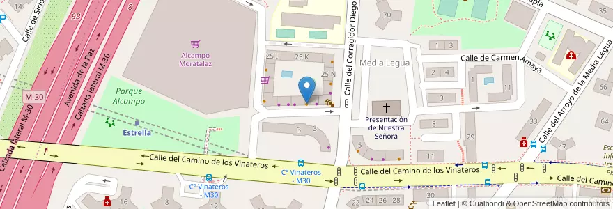 Mapa de ubicacion de Foster's Hollywood en إسبانيا, منطقة مدريد, منطقة مدريد, Área Metropolitana De Madrid Y Corredor Del Henares, مدريد.