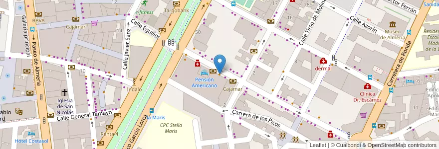 Mapa de ubicacion de Foster's Hollywood en スペイン, アンダルシア州, アルメリア, アルメリア.