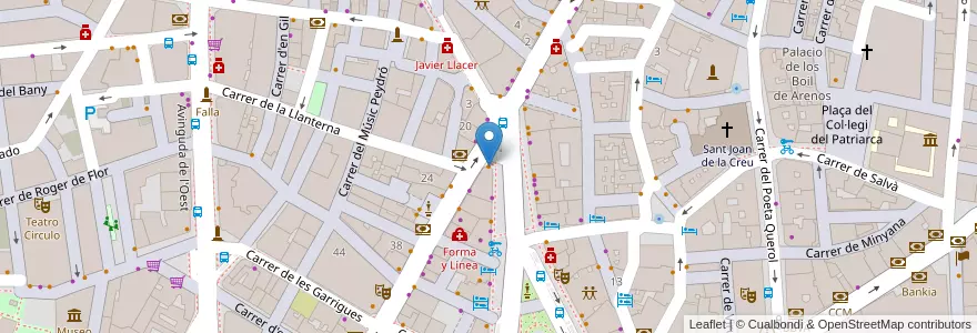 Mapa de ubicacion de Foster's Hollywood en Spanien, Valencianische Gemeinschaft, Valencia, Comarca De València, Valencia.