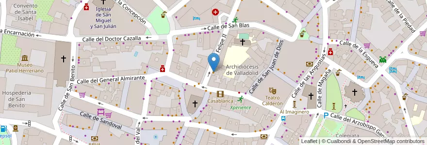 Mapa de ubicacion de Foster's Hollywood en スペイン, カスティーリャ・イ・レオン州, Valladolid, Valladolid.